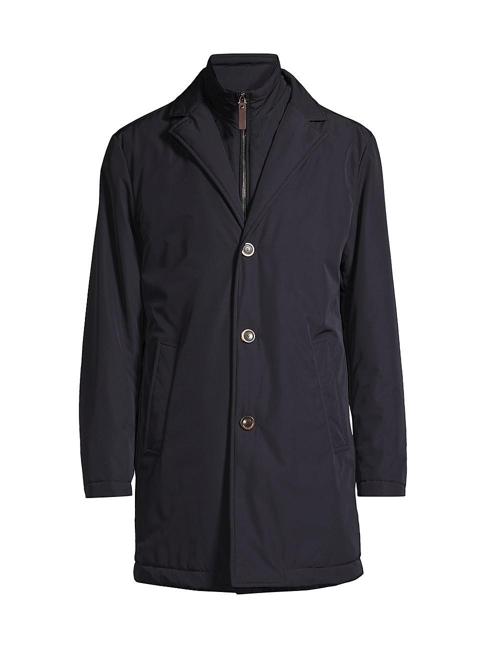 Mens Layered Relaxed-Fit Coat Product Image