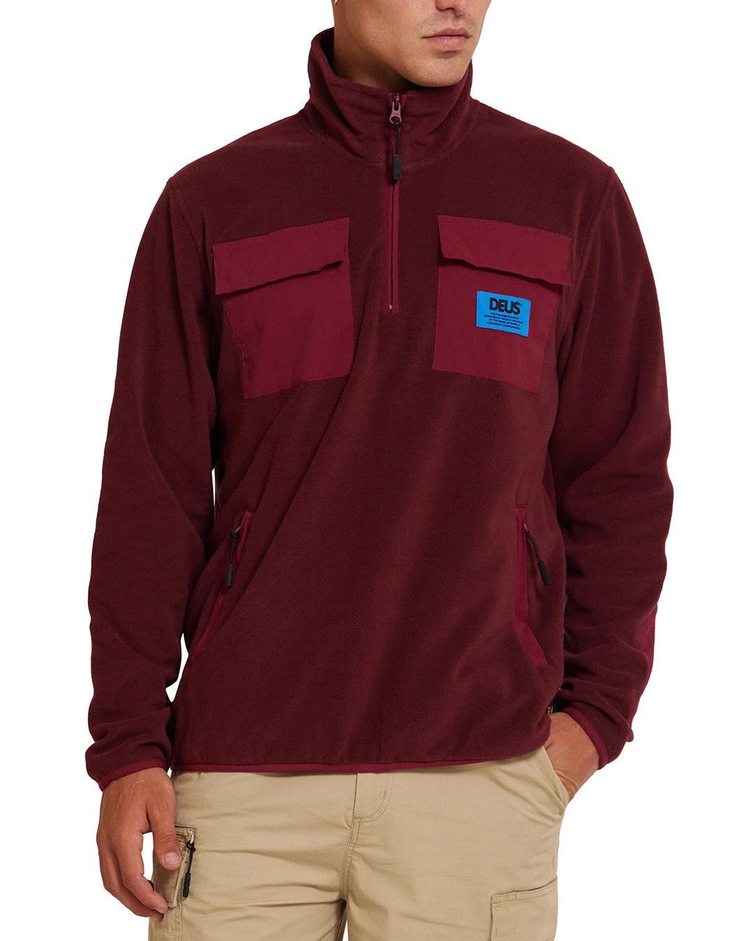 Section Zip Neck Fleece - Rhodo Product Image