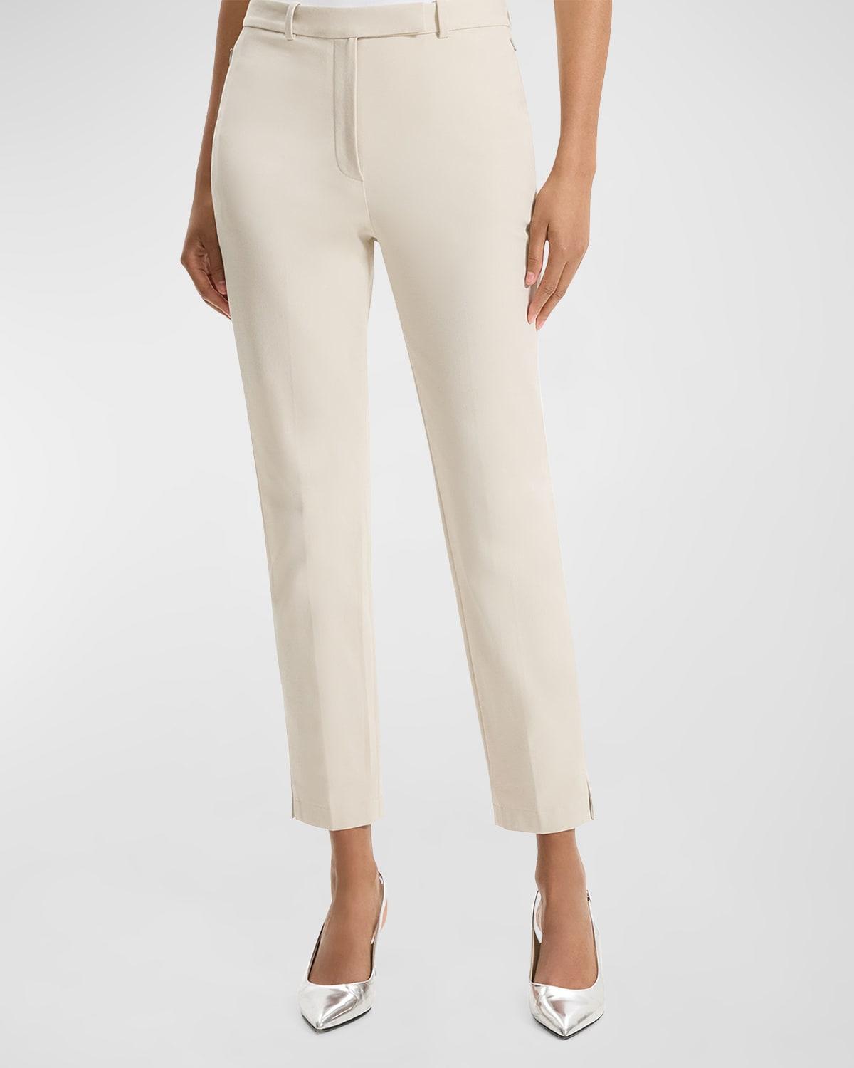 Womens High-Ride Cotton-Blend Tapered Pants Product Image