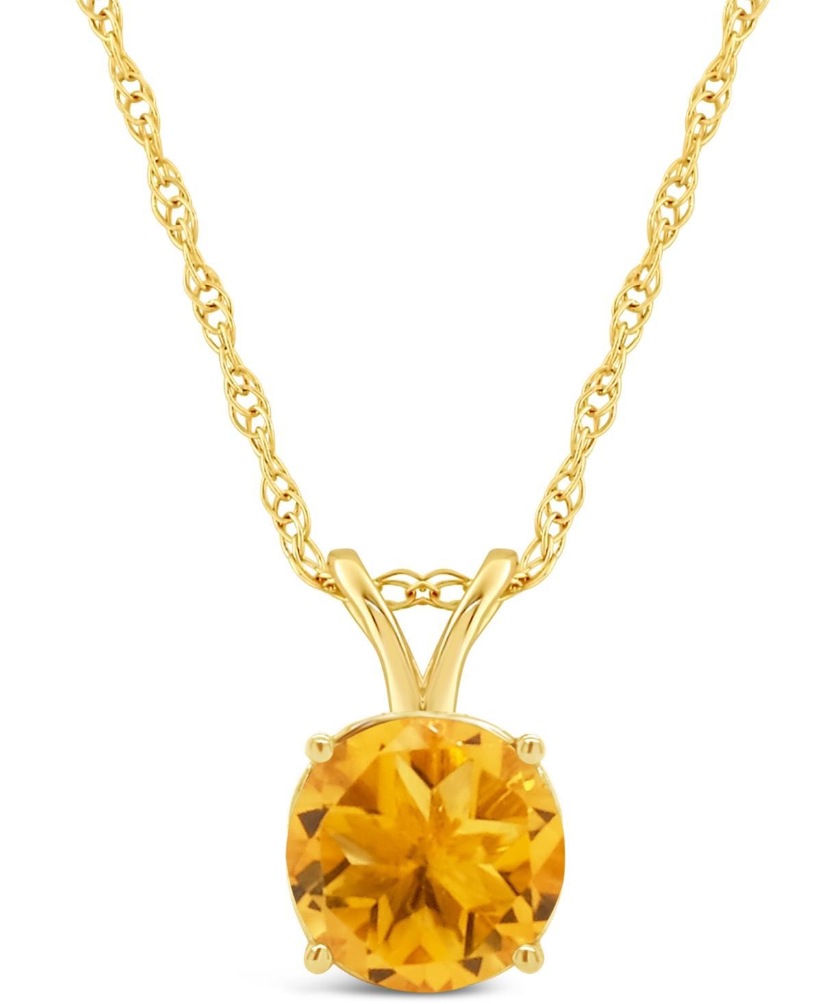 Peridot (1-3/8 ct. t.w.) Pendant Necklace in 14K Yellow Gold. (Also Available Citrine, Blue Topaz, White Topaz and Amethyst) - Garnet Product Image