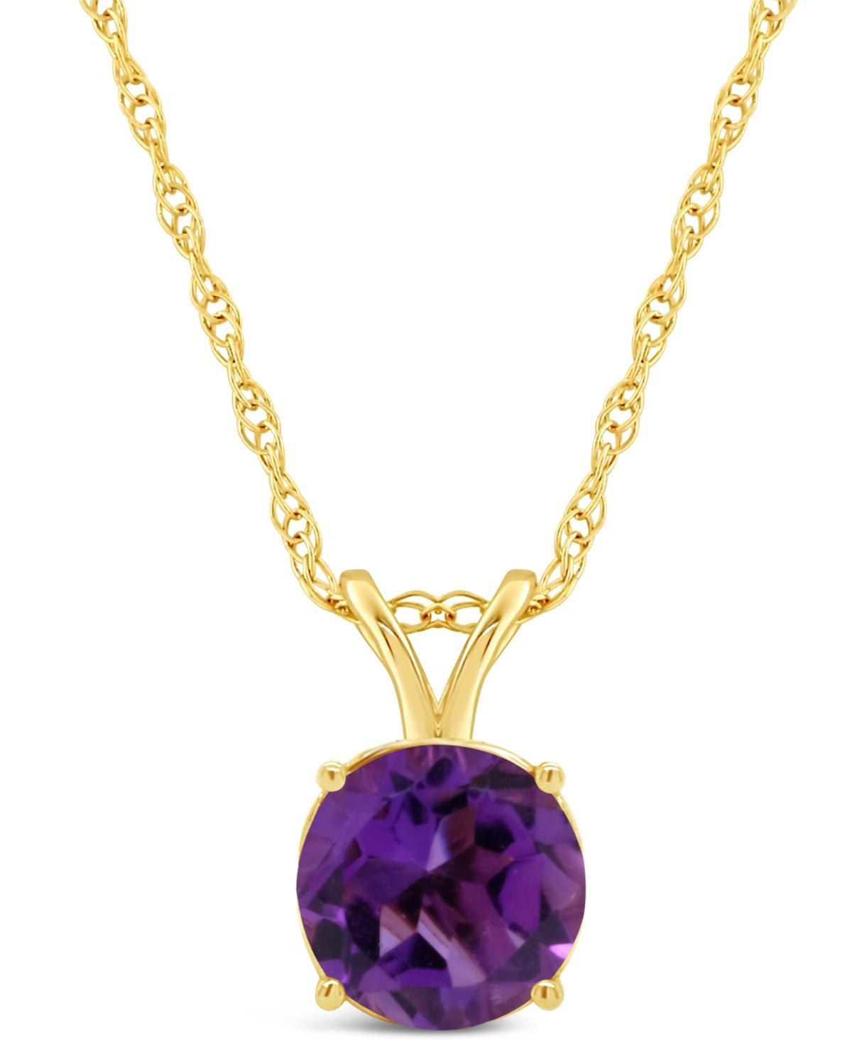 Peridot (1-3/8 ct. t.w.) Pendant Necklace in 14K Yellow Gold. (Also Available Citrine, Blue Topaz, White Topaz and Amethyst) - Garnet Product Image