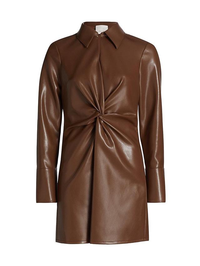 Womens McKenna Faux Leather Twist Minidress Product Image