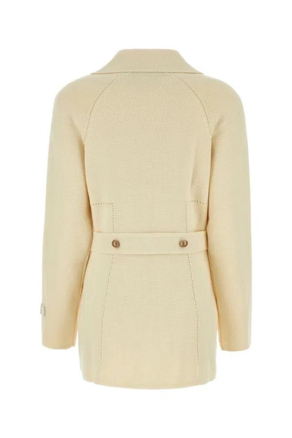 Woman Ivory Wool Blazer In Cream Product Image