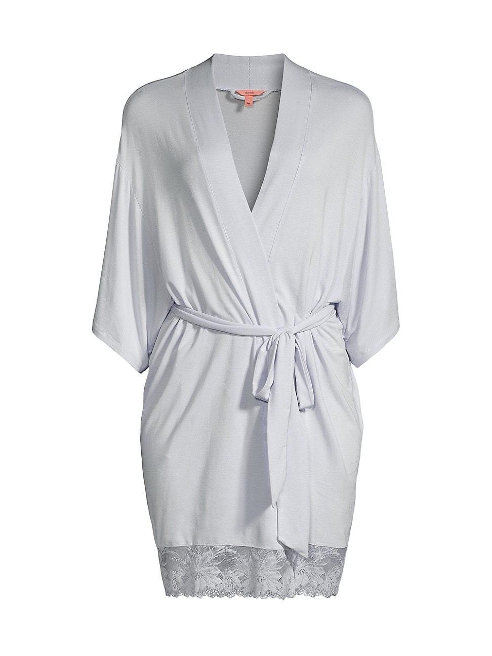 Eberjey Rosalia Lace Trim Short Robe Product Image