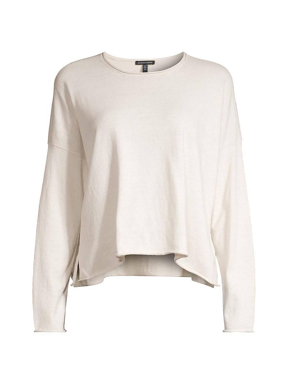 Womens Cotton Crewneck Sweater Product Image