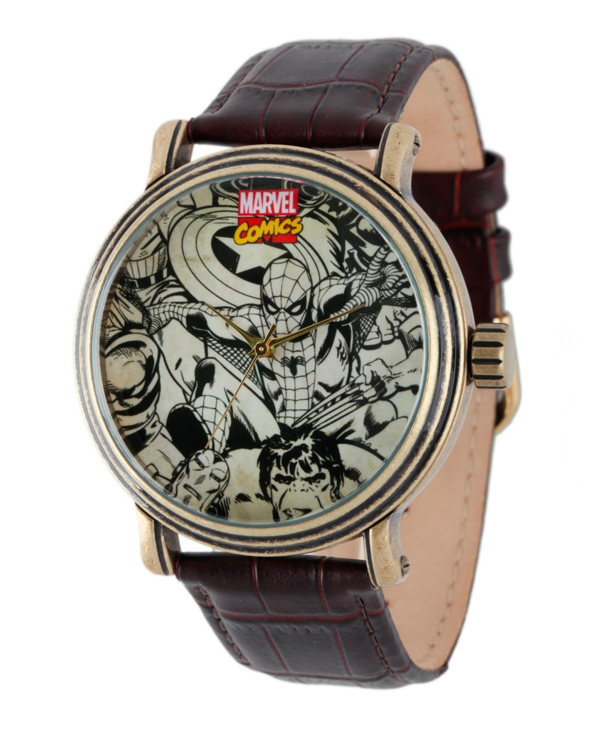 Marvel Spider-Man, Iron Man, Hulk, Captain America Mens Vintage Gold Antique Alloy Watch Product Image