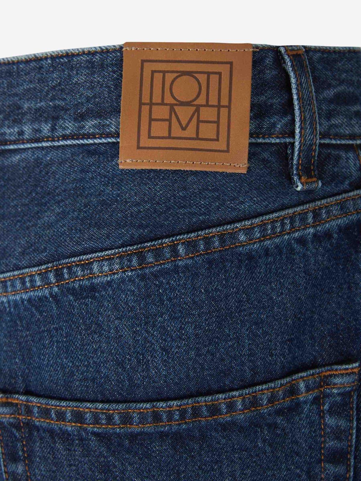 TOTÊME Organic Cotton Tapered Jeans In Blue Product Image