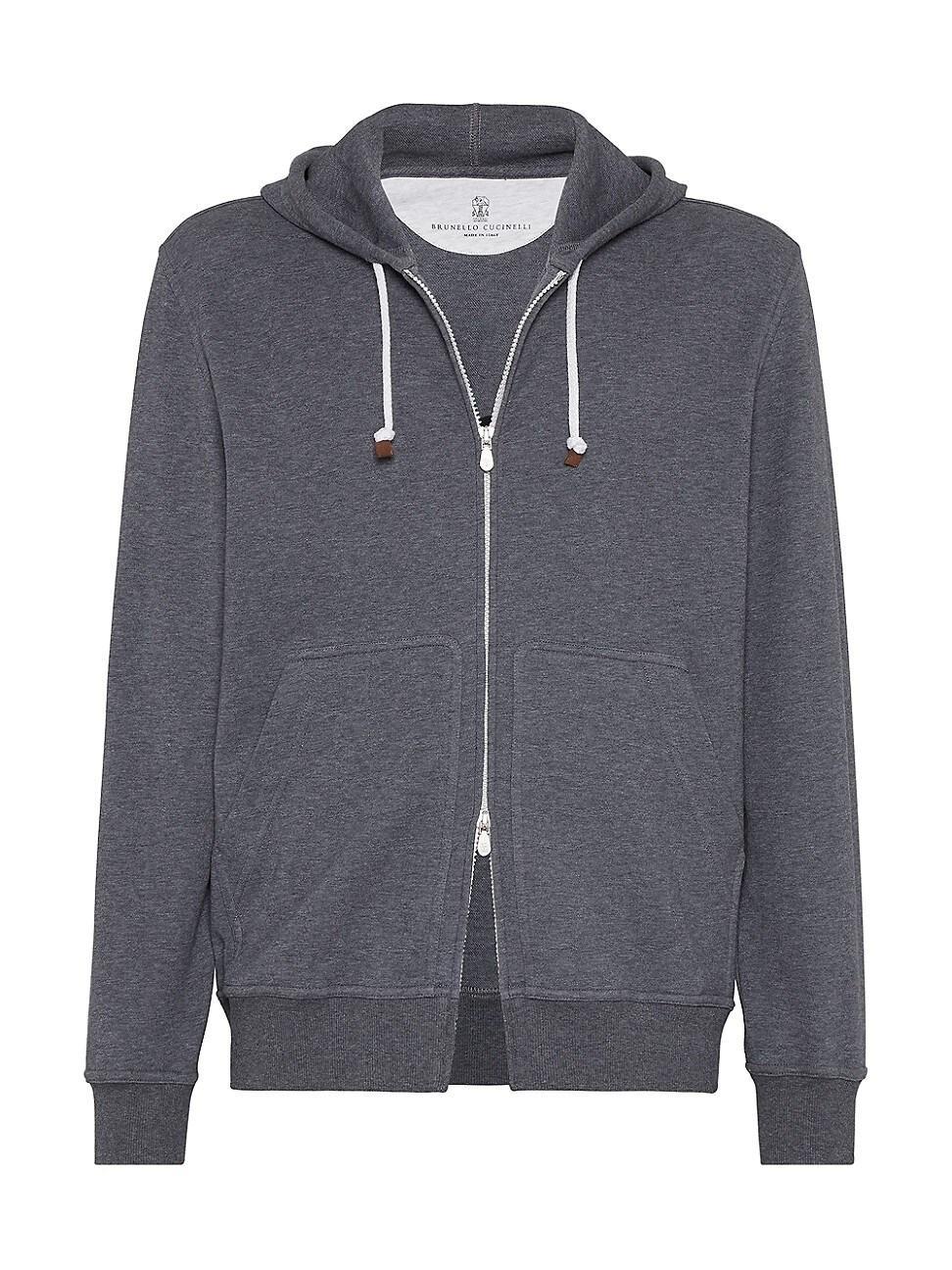 Mens Techno Cotton French Terry Hooded Sweatshirt With Zipper Product Image