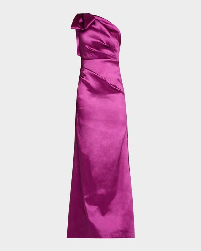 One-Shoulder Bow Column Gown Product Image