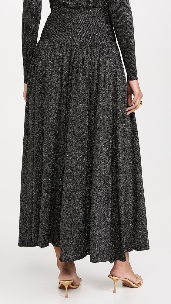 Zimmermann Crush Metallic Flare Skirt | Shopbop Product Image