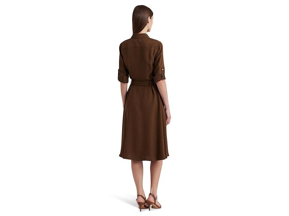 LAUREN Ralph Lauren Fit-and-Flare Shirtdress Birch) Women's Dress Product Image