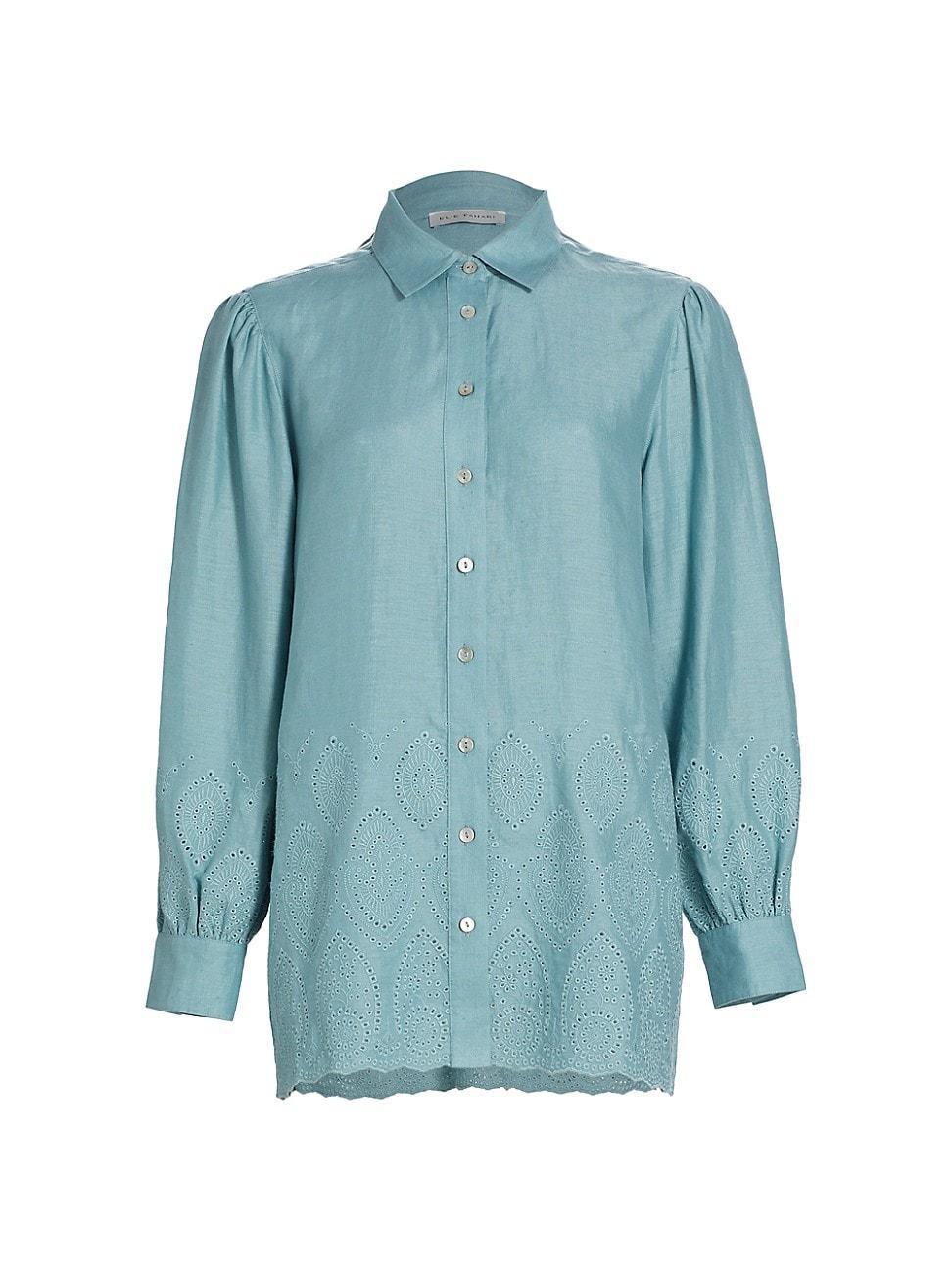 Womens Lesley Linen Eyelet Shirt product image