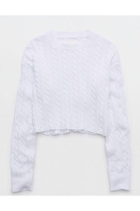 Aerie Mini Cable Cropped Sweater Women's Product Image