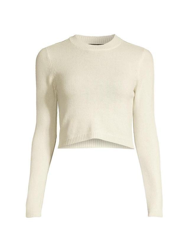 Womens Cropped Wool & Cashmere-Blend Sweater Product Image