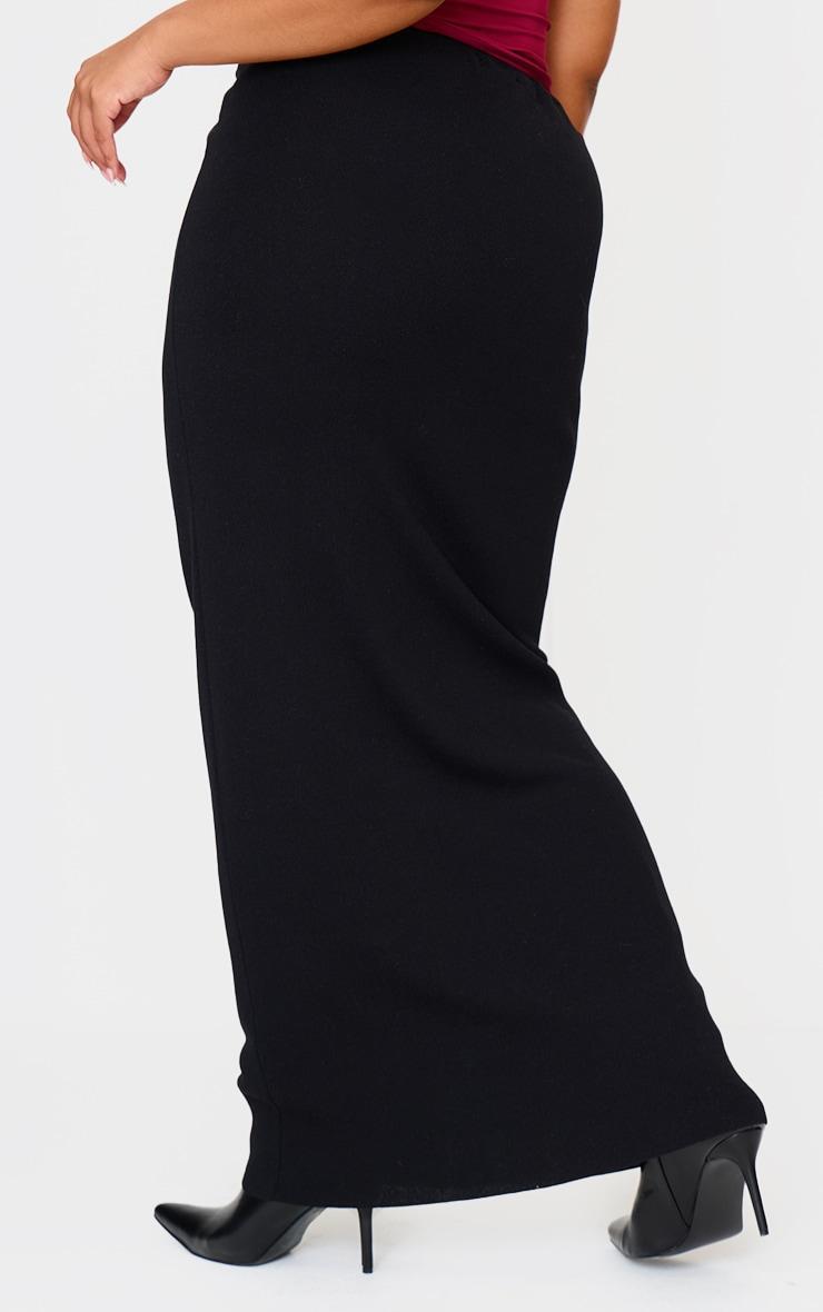 Plus Black Fine Knit Maxi Skirt Product Image