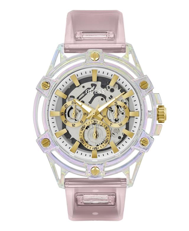 Guess Mens Multi-Function Pink Polyurethane Watch 48mm Product Image