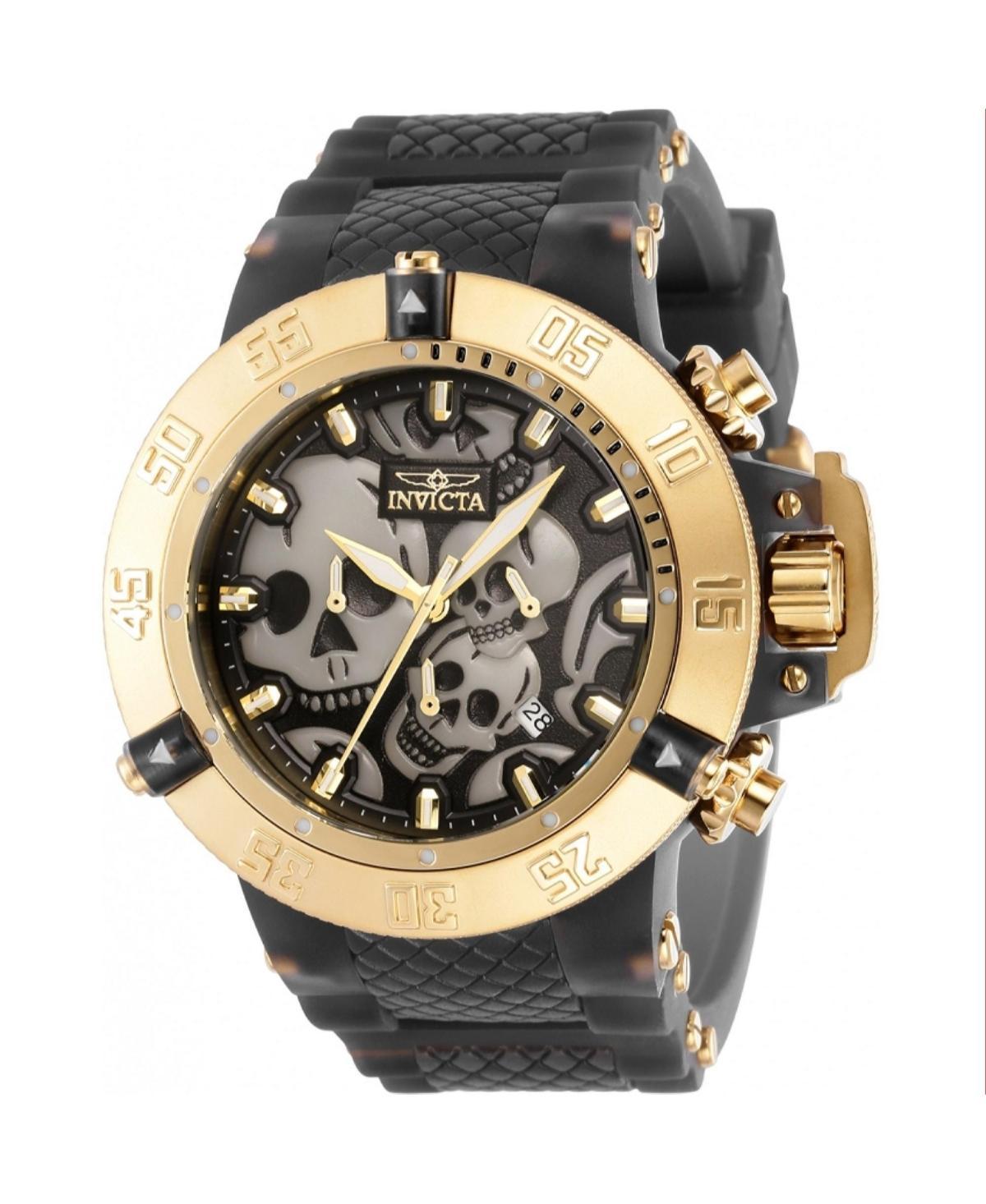 Invicta Mens 37327 Subaqua Quartz Chronograph Black, White, Gold Dial Watch - Black Product Image