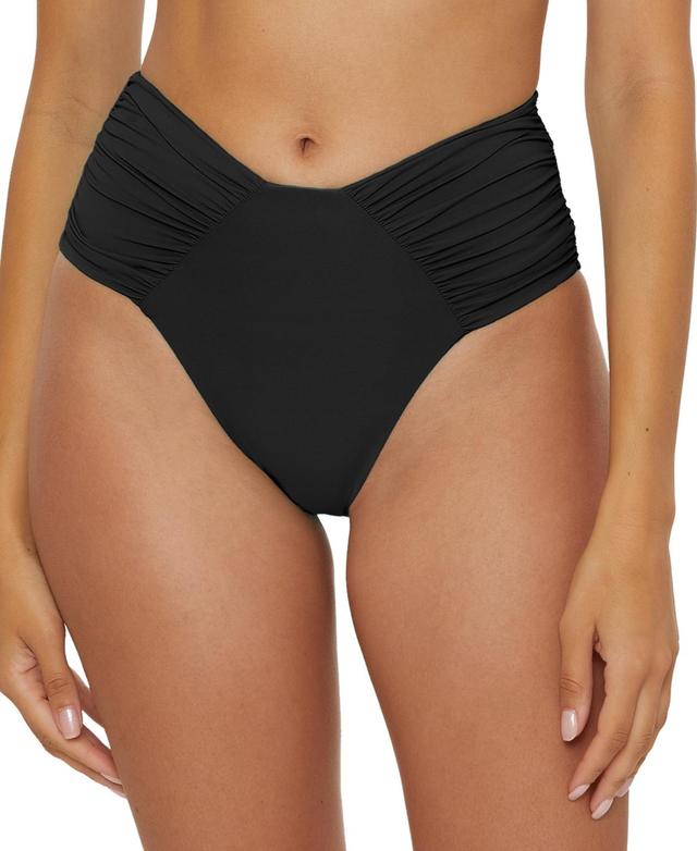 Becca Womens Ruched High-Waist Bikini Bottoms Product Image