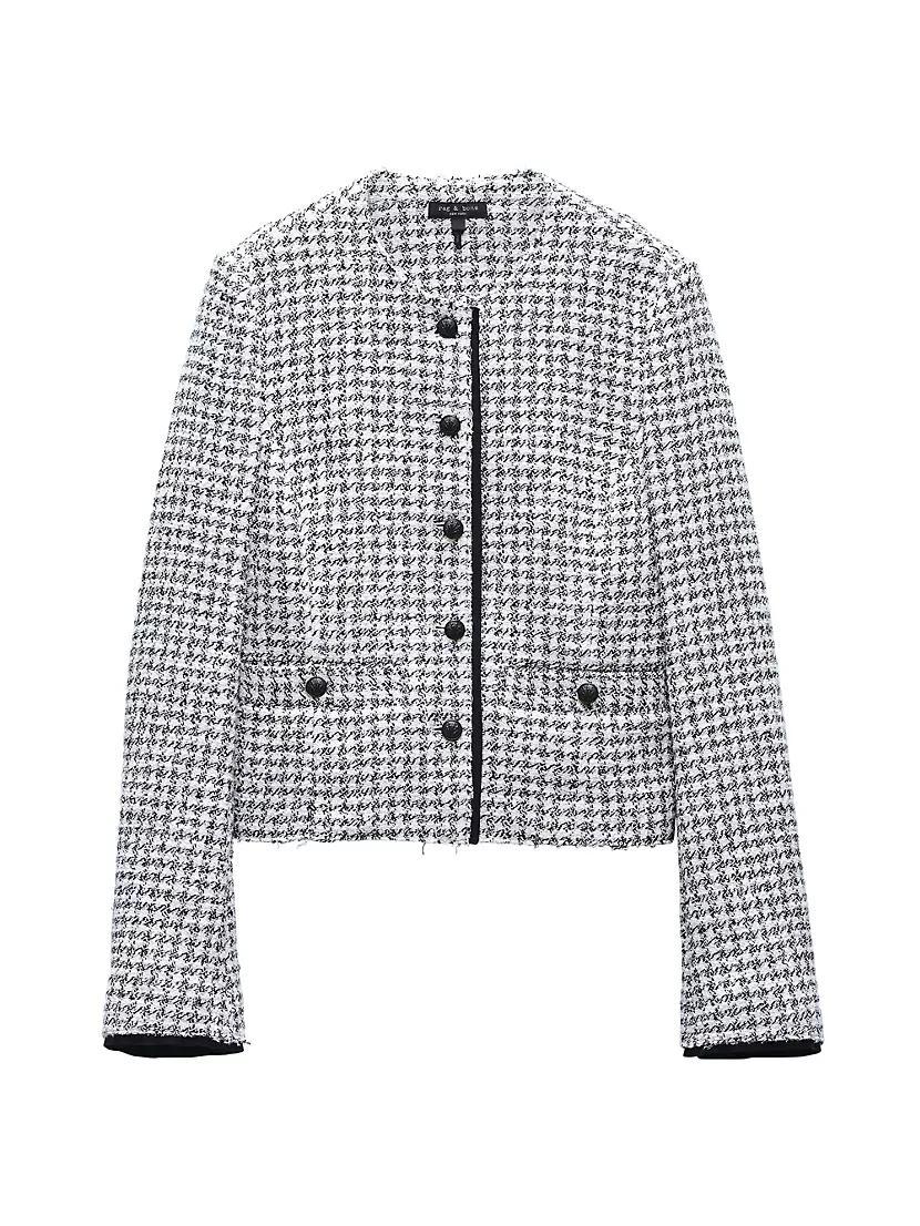 Carmen Houndstooth Cotton-Blend Jacket Product Image