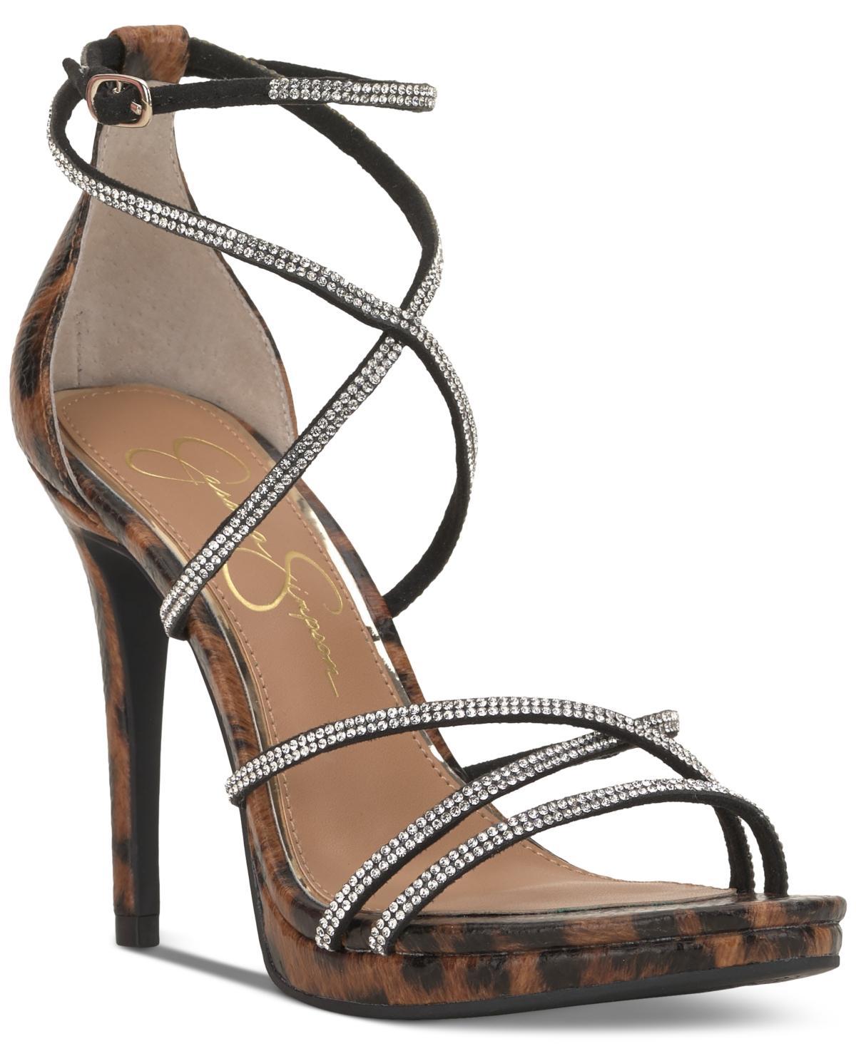 Jessica Simpson Jaeya Rhinestone Ankle Strap Strappy Dress Sandals Product Image