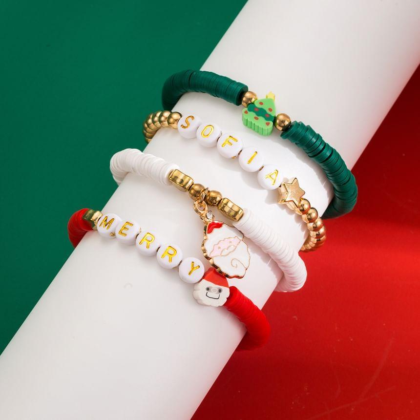 Set of 4: Christmas Beaded Bracelet Product Image