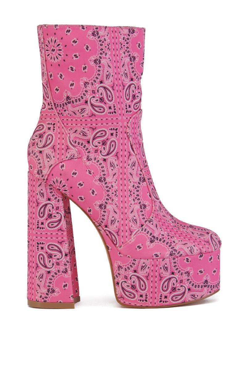 BORG PLATFORM BOOTIE IN PINK Product Image