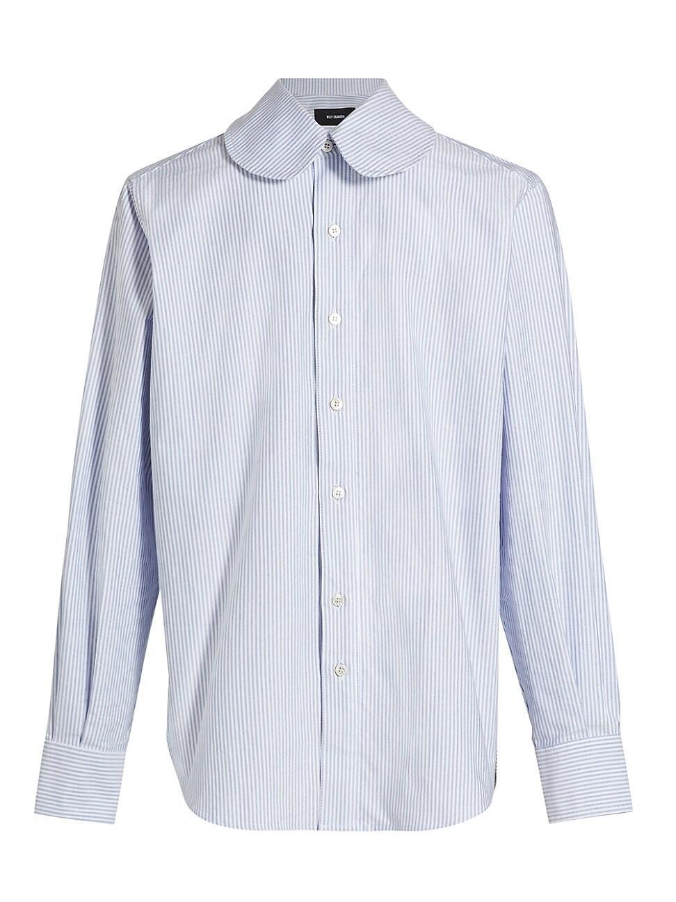 Mens Pinstriped Cotton Button-Front Shirt Product Image