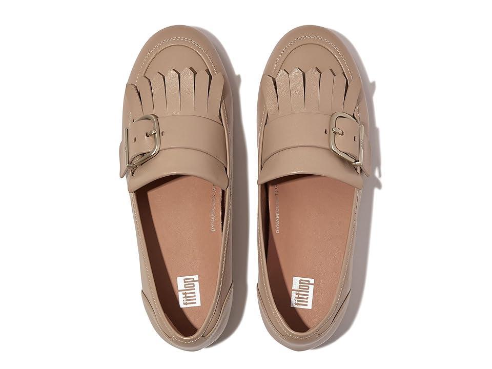 FitFlop Allegro Fringe Buckled Leather Loafers (Latte ) Women's Flat Shoes Product Image