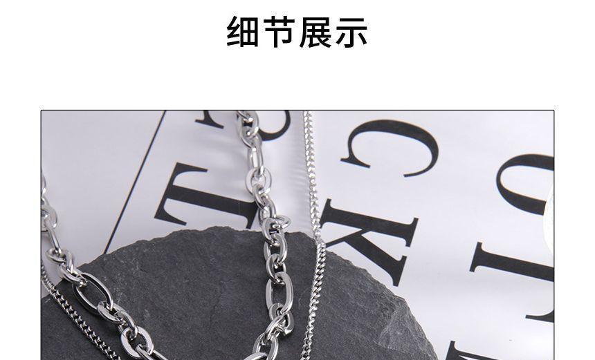 Star Pendant Layered Stainless Steel Necklace Product Image