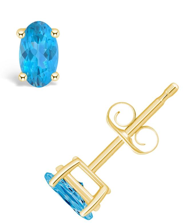 Blue Topaz (1/2 ct. t.w.) Stud Earrings in 14K White Gold or 14K Gold Product Image