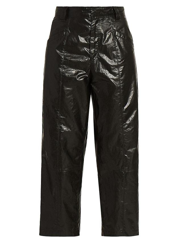 Womens Aude Faux-Leather Straight-Leg Crop Pants Product Image