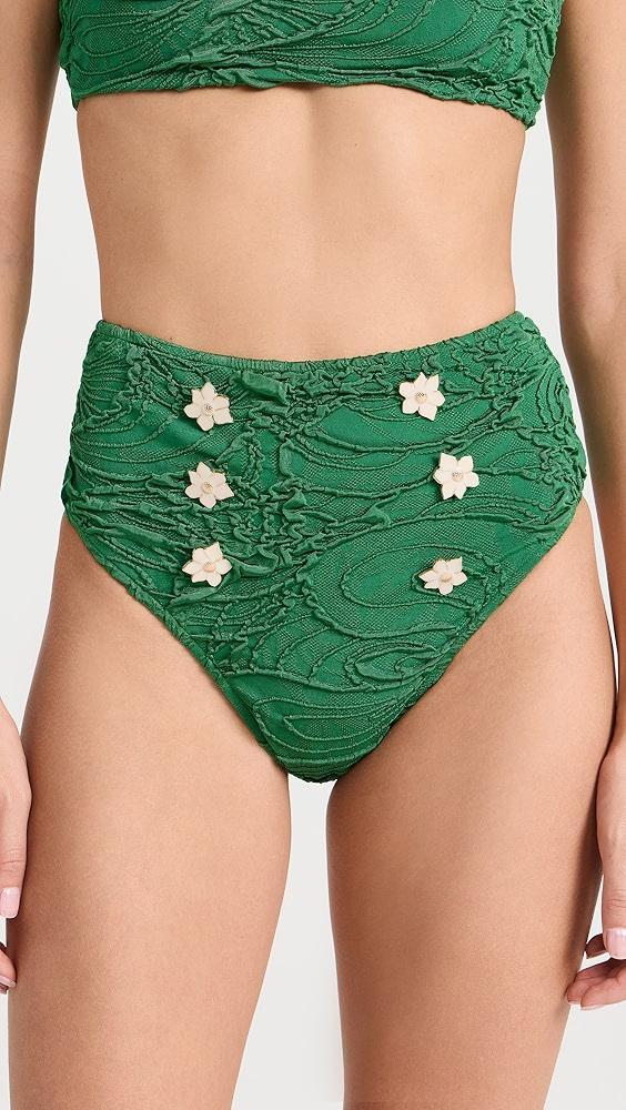 PatBO Jacquard High Waist Bikini Bottoms | Shopbop Product Image