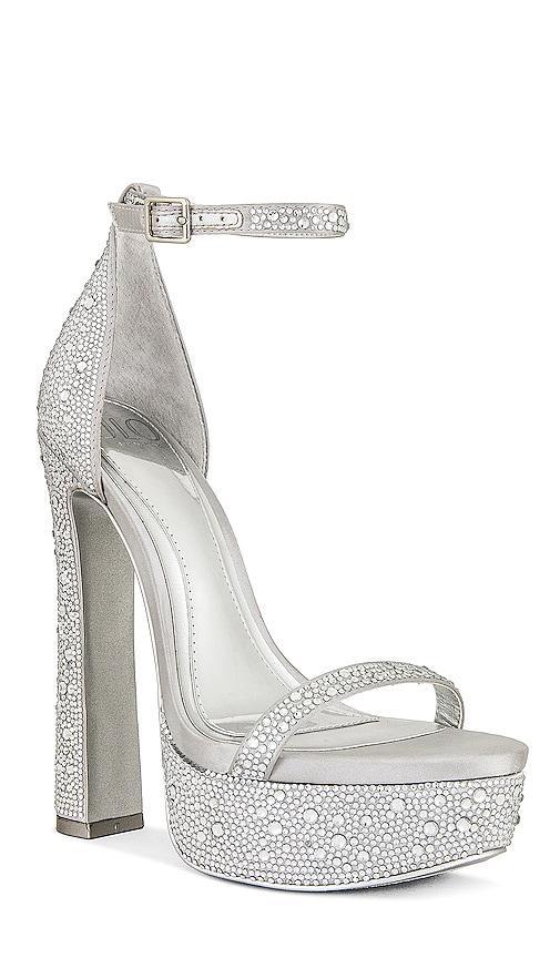 JLO Jennifer Lopez x REVOLVE Rodeo Sandal in Metallic Silver. Size 10, 7.5, 8.5, 9, 9.5. Product Image