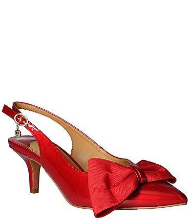 J. Renee Devika Patent Slingback Bow Pumps Product Image