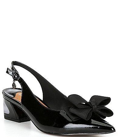 J. Renee Kimma Patent Bow Slingback Pumps Product Image