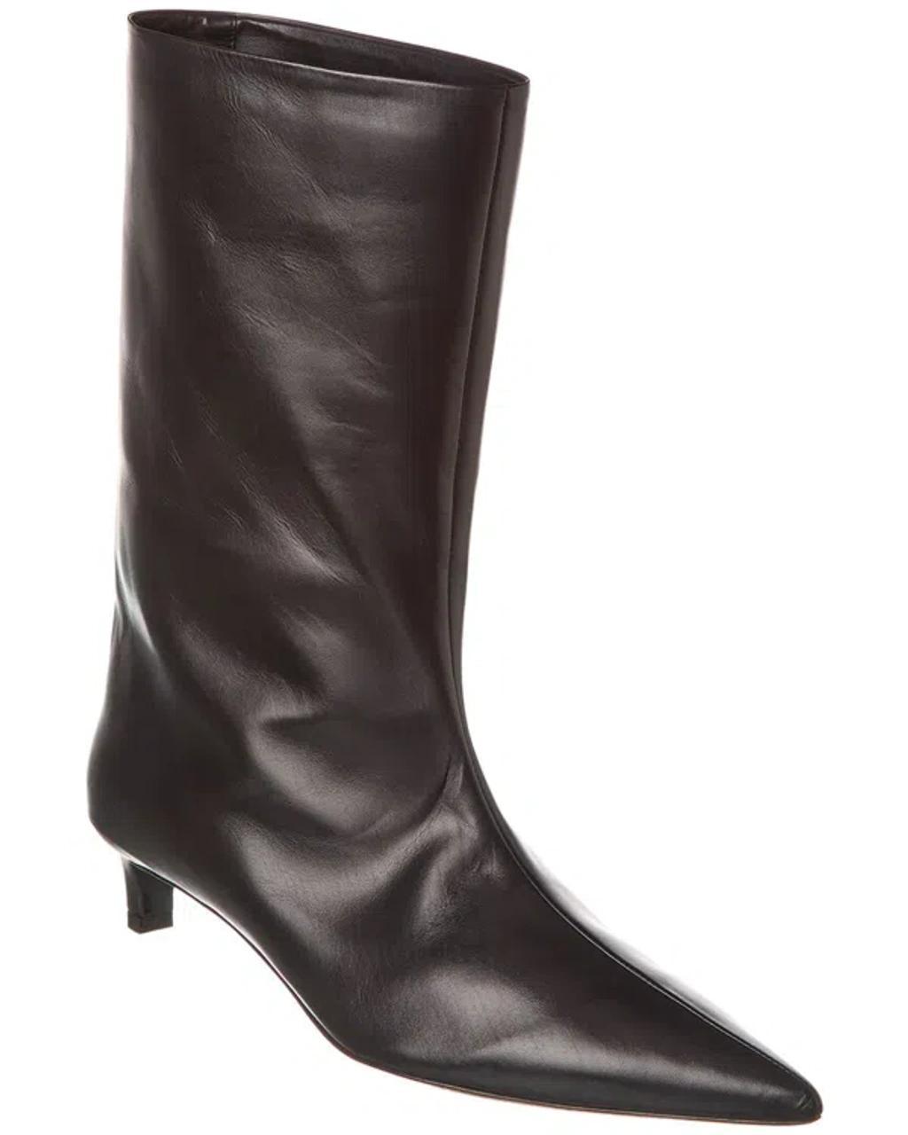 Leather Ankle Boots In Black product image