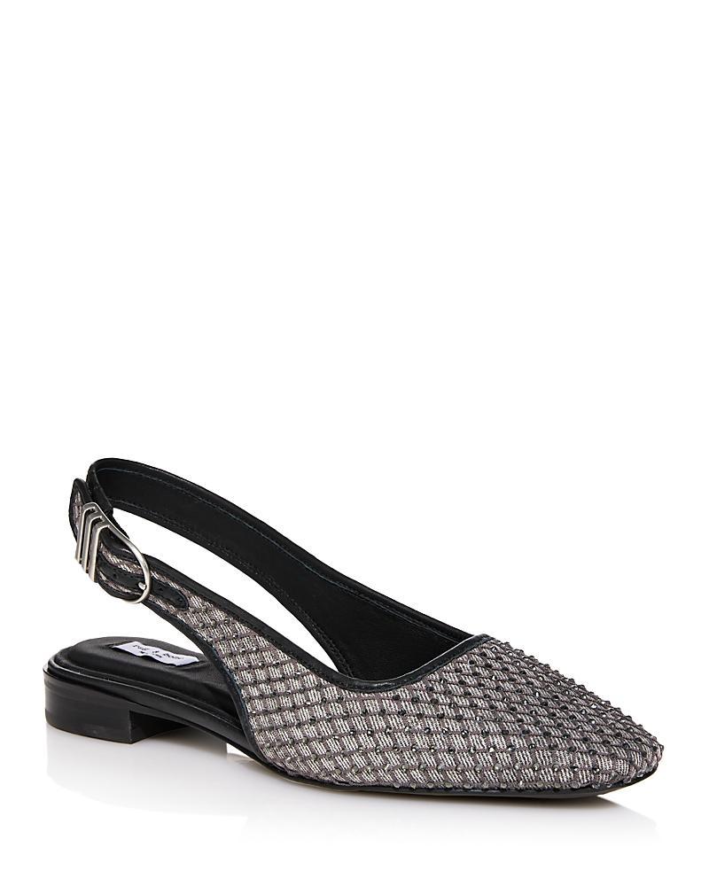 rag & bone Womens Astra Square Toe Diamante Gray Slingback Flats Product Image