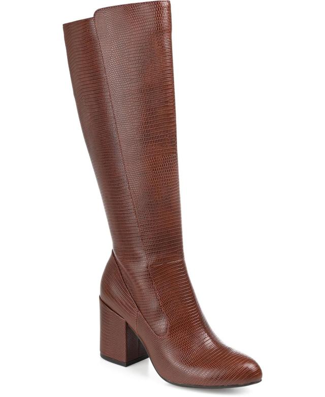 Journee Collection Tavia Womens Faux Snakeskin Knee-High Boots Product Image