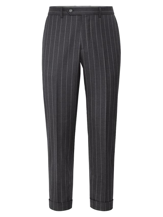 Mens Super 150s Virgin Wool Wide Stripe Batavia Formal Fit Trousers Product Image