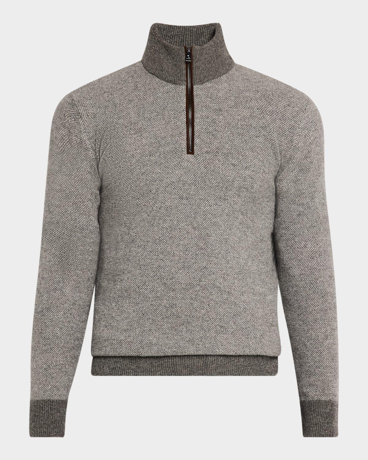 Mens Birdseye Cashmere Quarter-Zip Sweater Product Image