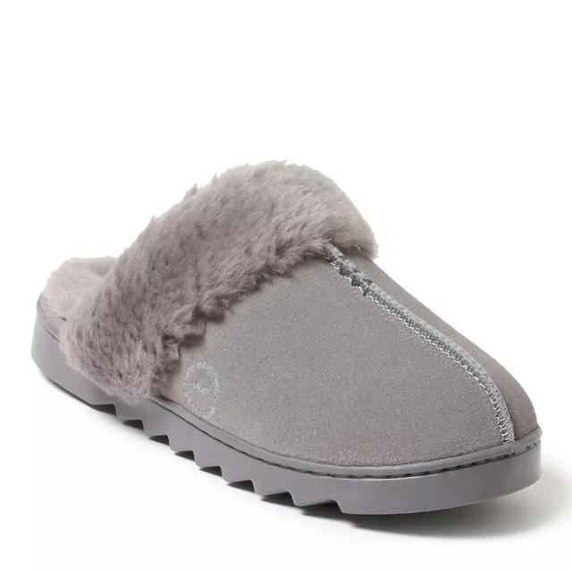 Dearfoams Helena Womens Puffed Collar Suede Scuff Slippers Product Image