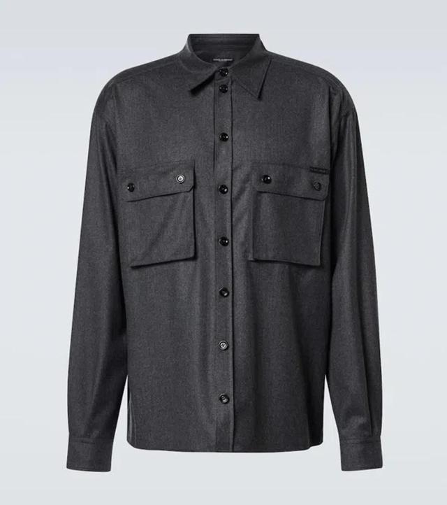 Virgin Wool Shirt In Grey Product Image