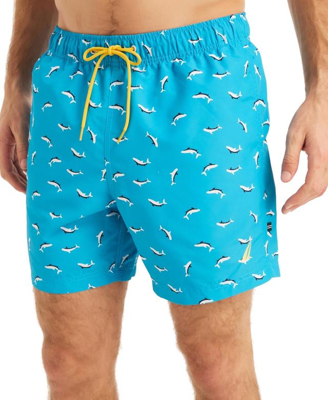 Nautica Mens Shark Week Printed 6 Swim Trunks Product Image