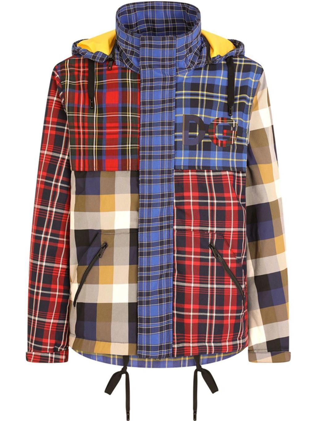 Check Patchwork Jacket With Dg Patch In Multi Product Image