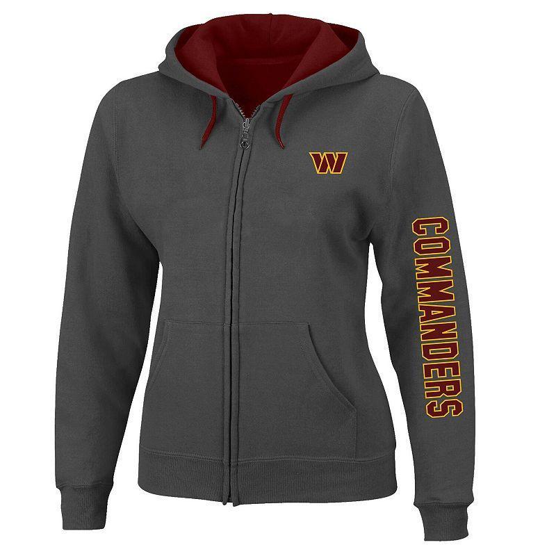 Womens Heather Charcoal Washington Commanders Plus Size Fleece Full-Zip Hoodie Jacket Product Image