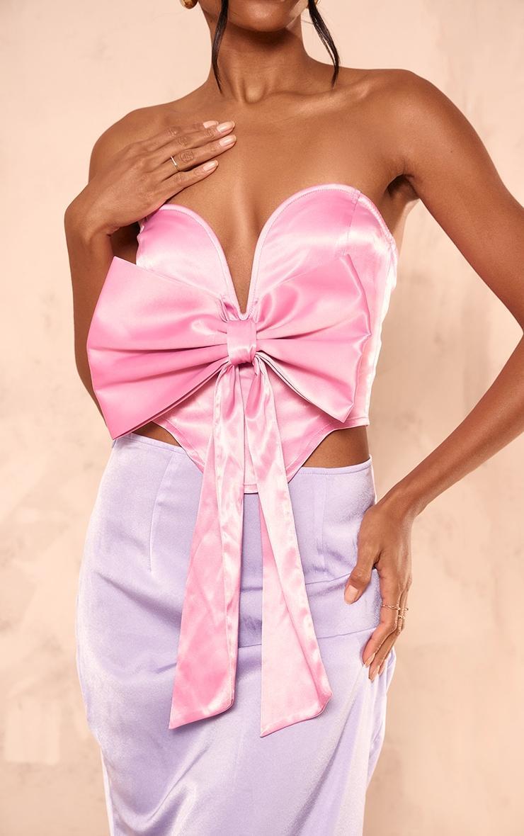 Pink Satin Bow Corset Product Image