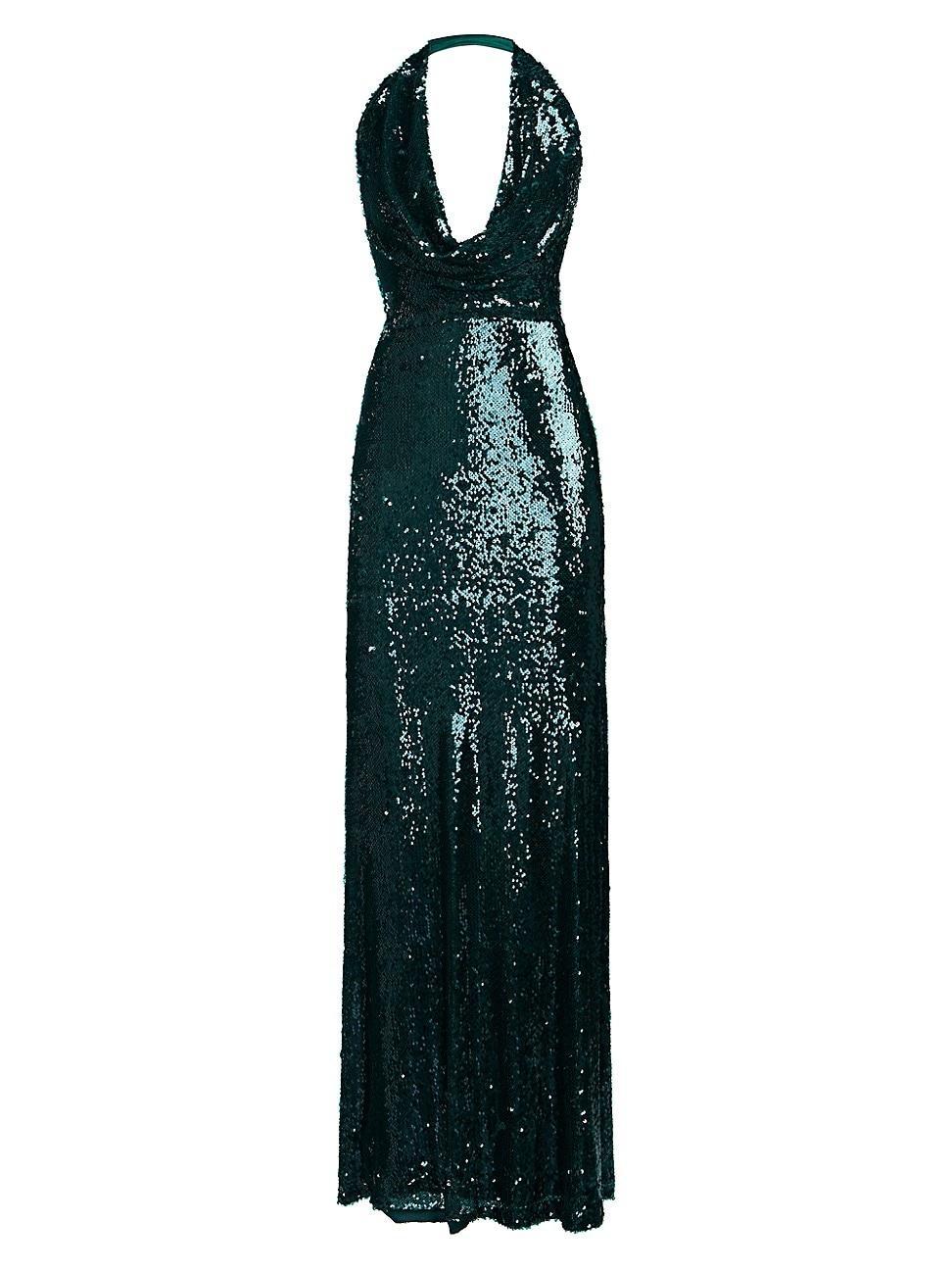 Womens Tova Sequin Halterneck Gown Product Image