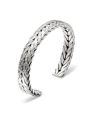 Mens Hammered Sterling Silver Cuff Bracelet Product Image