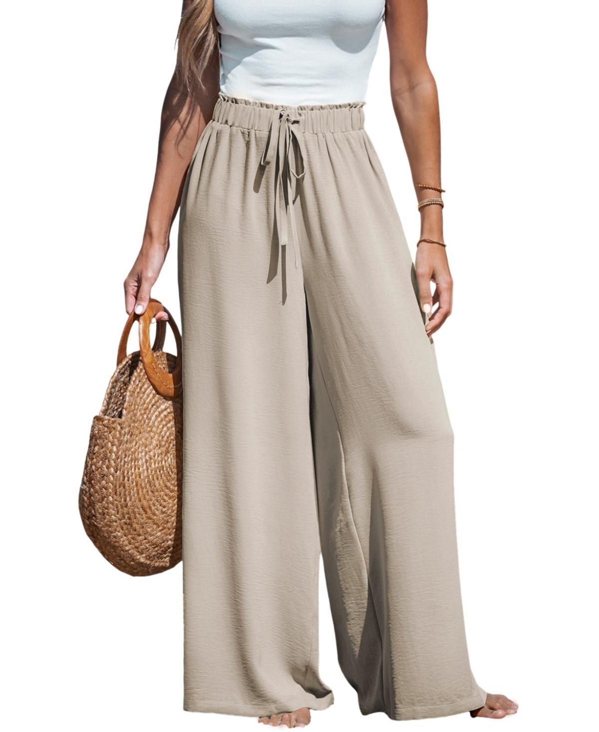 Cupshe Womens Summer Lovin Drawstring Wide-Leg Pants Product Image