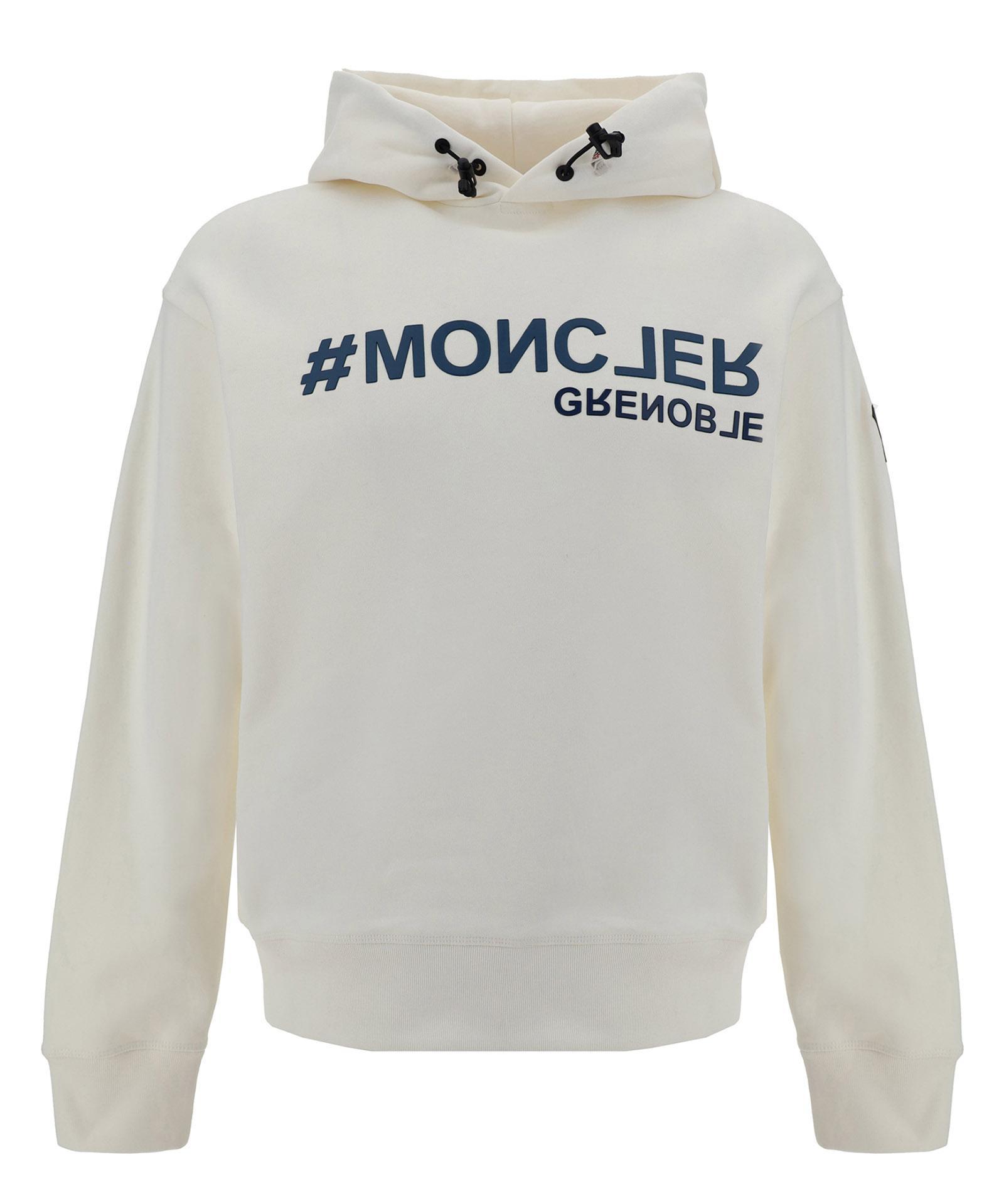 Logo-print Cotton Hoodie In White Product Image